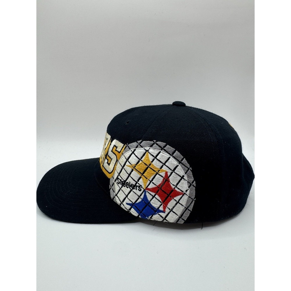 Vintage Steelers Snapback Hat Sports Specialties Grid Style NFL Pro - Picture 2 of 9